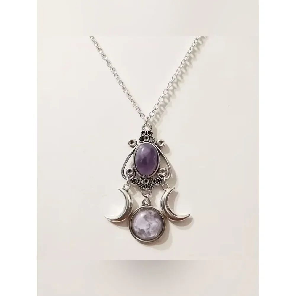Boho crystal necklace #2678